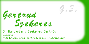 gertrud szekeres business card